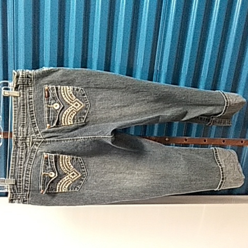 Angel's Denim Cuffed Blue Jeans - Picture 3 of 4